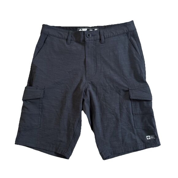 Salty Crew Drifting 2 Cargo Hybrid Walk Shorts Mens SZ 28 Black - Picture 12 of 12